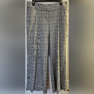 Lane Bryant Grey and Black Plaid Wide-Leg Pants